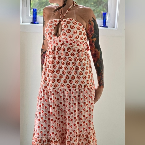 Japna Halter Tie Back Maxi Dress BNWOT - Picture 3 of 12